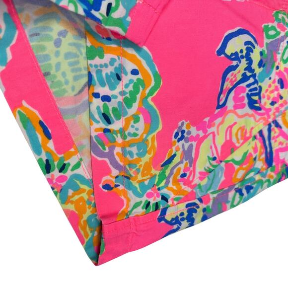 Lilly Pulitzer The Kerrie Shorts Women 00 Pink Tropical Cotton Coral Reef Island - Picture 3 of 9